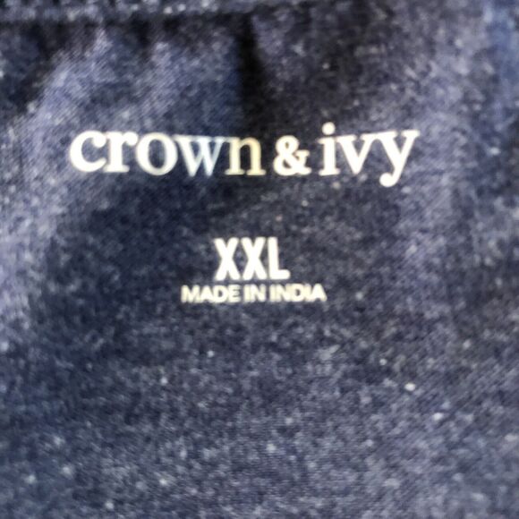 Crown & Ivy Men’s Long Sleeve Henley Blue Size XXL - Picture 2 of 10